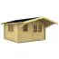 Holz-Gartenhaus 5,9 x 4,48 Meter (inkl. Dach) | 2 Fenster | 40 mm Blockbohlen |natur unbehandelt | Satteldach | inkl. Fußboden | aus nordischer Fichte Abbildung