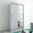 120 cm breiter Kleiderschrank mit 5 Fächern und 2 Türen | Farbe: Weiß Abbildung