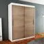 150 cm breiter Kleiderschrank mit 5 Fächern und 2 Türen | Farbe: Sonoma Eiche / Weiß Abbildung