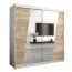 200 cm breiter Kleiderschrank mit 2 Türen | 10 Fächer | Farbe: Sonoma Eiche / Weiß Abbildung