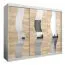 250 cm breiter Kleiderschrank mit 10 Fächern und 3 Türen | Farbe: Sonoma Eiche / Weiß Abbildung