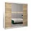 2 Meter breiter Kleiderschrank mit 2 Türen | Farbe: Sonoma Eiche / Weiß Abbildung
