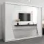 Großer 250 cm breiter Kleiderschrank mit 3 Türen | 10 Fächer | Farbe: Weiß Abbildung