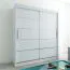 180 cm breiter Schiebetürenschrank mit 2 Türen | 10 Fächer | 2 Kleiderstangen | Farbe: Weiß Abbildung