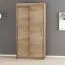 120 cm breiter Schiebetürenschrank mit 2 Türen | 5 Fächer | 2 Kleiderstangen | Farbe: Sonoma Eiche Abbildung