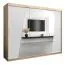 Großer 250 cm breiter Kleiderschrank mit 10 Fächern und 3 Türen | Farbe: Sonoma Eiche / Weiß Abbildung