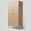 96 cm breiter Kleiderschrank mit 2 Türen | Farbe: Natur Abbildung