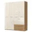 182 cm breiter Kleiderschrank mit 4 Türen, 5 Fächern und 2 Schubladen | Farbe: Beige | Tiefe: 56 cm Abbildung