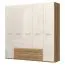 227 cm breiter Kleiderschrank mit 5 Türen, 8 Fächern und 2 Schubladen | Farbe: Beige | Tiefe: 56 cm Abbildung
