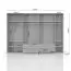 Großer Kleiderschrank | 7 Drehtüren | 4 Schubladen | 8 Fächer | mit 4 Kleiderstangen | 322 cm breit | Farbe: Weiß Abbildung