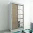 100 cm breiter Schiebetürenschrank mit 2 Türen | 5 Fächer | 2 Kleiderstangen | Farbe: Sonoma Eiche / Weiß Abbildung
