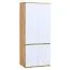 Jugendkleiderschrank, Farbe: Eiche / Weiß - Abmessungen: 195 x 80 x 52 cm (H x B x T) Abbildung