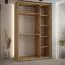 Kleiderschrank Mina in Eiche, Schiebetüren mit Spiegel, viel Stauraum, moderne Optik, platzsparend, Anti Staubbürsten, robust, 235,2 x 150 x 60 cm
