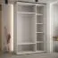 Kleiderschrank mit Spiegeltüren Mina, Schwarzer Metallgriff, platzsparend, viel Stauraum, Anti Staubbürsten, 235,2 x 150 x 60 cm, Einlegeböden, robust