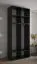 Kleiderschrank mit 12 Fächer Karpaten 04, Farbe: Schwarz - Abmessungen: 236,5 x 100 x 47 cm (H x B x T)