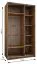 Kleiderschrank / Schiebetürenschrank | 2 Kleiderstangen | 2 Schiebetüren | 6 Fächer | 6 Einlegeböden | Soft-Close | Farbe: Schwarz | Soft-Close
