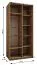 Kleiderschrank / Schiebetürenschrank | 2 Kleiderstangen | 245,5 x 100 x 64 cm | 6 Einlegeböden | 6 Fächer | 2 Schiebetüren | Farbe: Eiche Artisan