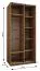 Kleiderschrank / Schiebetürenschrank | 2 Schiebetüren | 245,5 x 100 x 64 cm | 2 Kleiderstangen | Farbe: Kaschmir | 6 Einlegeböden | 6 Fächer