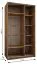 Kleiderschrank / Schiebetürenschrank | ABS Kantenschutz | 2 Kleiderstangen | 245,5 x 130 x 64 cm | Farbe: Schwarz | 6 Fächer | 2 Schiebetüren