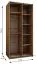Kleiderschrank / Schiebetürenschrank | Farbe: Kaschmir | 245,5 x 110 x 64 cm | 2 Kleiderstangen | Soft-Close | Spiegel | 2 Schiebetüren | 6 Fächer