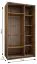 Kleiderschrank / Schiebetürenschrank | Soft-Close | Spiegel | 245,5 x 130 x 64 cm | 6 Fächer | 2 Kleiderstangen | Farbe: Schwarz | 2 Schiebetüren
