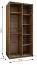 Kleiderschrank / Schiebetürenschrank | Farbe: Eiche Artisan | Spiegel | Soft-Close | 2 Kleiderstangen | 2 Schiebetüren | 245,5 x 100 x 64 cm | 6 Fächer