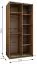 Kleiderschrank / Schiebetürenschrank | Farbe: Eiche Artisan | Soft-Close | Spiegel | 6 Fächer | 2 Kleiderstangen | 2 Schiebetüren | 245,5 x 110 x 64 cm