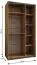 Kleiderschrank / Schiebetürenschrank | Farbe: Kaschmir | Spiegel | Soft-Close | 2 Kleiderstangen | 245,5 x 140 x 64 cm | 2 Schiebetüren | 6 Fächer