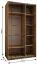 Kleiderschrank / Schiebetürenschrank | Farbe: Kaschmir | Spiegel | Soft-Close | 2 Kleiderstangen | 245,5 x 140 x 64 cm | 2 Schiebetüren | 6 Fächer