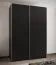 Kleiderschrank / Schiebetürenschrank | Soft-Close | 245,5 x 170 x 64 cm | 10 Einlegeböden | 11 Fächer | 2 Schiebetüren | 2 Kleiderstangen | Farbe: Schwarz