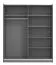 Kleiderschrank / Schiebetürenschrank mit einer Spiegeltür Kule 05, Farbe: Graphitgrau, eine Kleiderstange, sechs Fächer, Maße: 210 x 179 x 62,5 cm