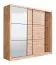Dreitüriger Schiebetürenschrank Panevo 06, eine Spiegeltür, Farbe: Eiche Artisan, modernes Design, ABS-Kanten, Maße: 215,5 x 242 x 60 cm, 11 Fächer