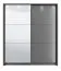 Kleiderschrank / Schiebetürenschrank mit einer Spiegeltür Kule 05, Farbe: Graphitgrau, eine Kleiderstange, sechs Fächer, Maße: 210 x 179 x 62,5 cm