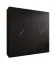 Kleiderschrank | 4-Türig | Farbe: Schwarz | 2 Fächer | 2 Kleiderstangen | Griffe: Kaschmir | Soft-Close-Funktion | Maße: 200 x 52 x 202 cm | ABS-Kanten