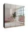 Kleiderschrank | Farbe: Schwarz | 2 Meter breit | 2 Fächer | Griffe: Gold | 2 Kleiderstangen | Schlafzimmerschrank mit Spiegel | Maße: 200 x 52 x 202 cm | Soft-Close-Funktion
