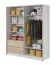 Moderner Kleiderschrank mit genügend Stauraum Kirkdale 04, Farbe: Weiß / Eiche Sonoma - Abmessungen: 214 x 184 x 62 cm (H x  B x T)