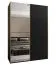Kleiderschrank / Schiebetürenschrank | 245,5 x 170 x 64 cm | Soft-Close | 2 Kleiderstangen | 11 Fächer | Spiegel | 2 Schiebetüren | Farbe: Schwarz