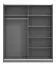 Schlafzimmer - Set C Kule, 5-teilig, Farbe: Graphitgrau, ein Kleiderschrank mit LED-Rahmen, eine Kommode und zwei Nachtkommoden