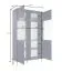 Vitrine | zwei Glaseinlegeböden | Farbe: Beige | 10 Fächer | inkl. LED-Beleuchtung | Griffe & Beine: Gold | Maße: 105,5 x 40,5 x 191 cm | elegantes Design