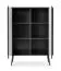 Kommode Makreb 15 in Schwarz, 129 x 103 x 39 cm, Beine aus Metall in Schwarz, 6 Fächer, 2 Türen, Soft Close System, ABS, Wohnzimmer, Schlafzimmer