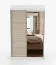 Schiebetürenschrank / Kleiderschrank Sonoma Eiche / Weiß | Rudawy 04 | 200 x 120 x 61 cm | 2 Türen | mit Spiegel | 6 Fächer | 1 Kleiderstange