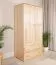Kleiderschrank Holz natur 010 - Abmessung 190 x 80 x 60 cm (H x B x T)