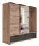 Schiebetürenschrank / Kleiderschrank Cerdanyola 07, Farbe: Eiche / Grau - Abmessungen: 222 x 269 x 64 cm (H x B x T)