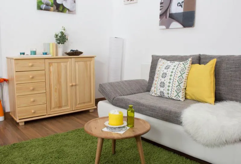 Sideboard, Kiefer massiv, Breite: 118 cm, Farbe: Natur Abbildung