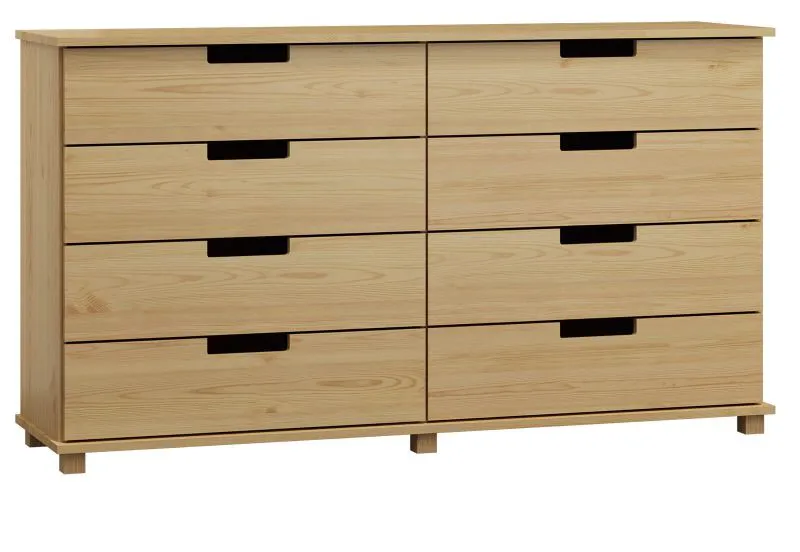 Kommode Kiefer massiv Vollholz natur 001 - Abmessung 100 x 160 x 42 cm (H x B x T)