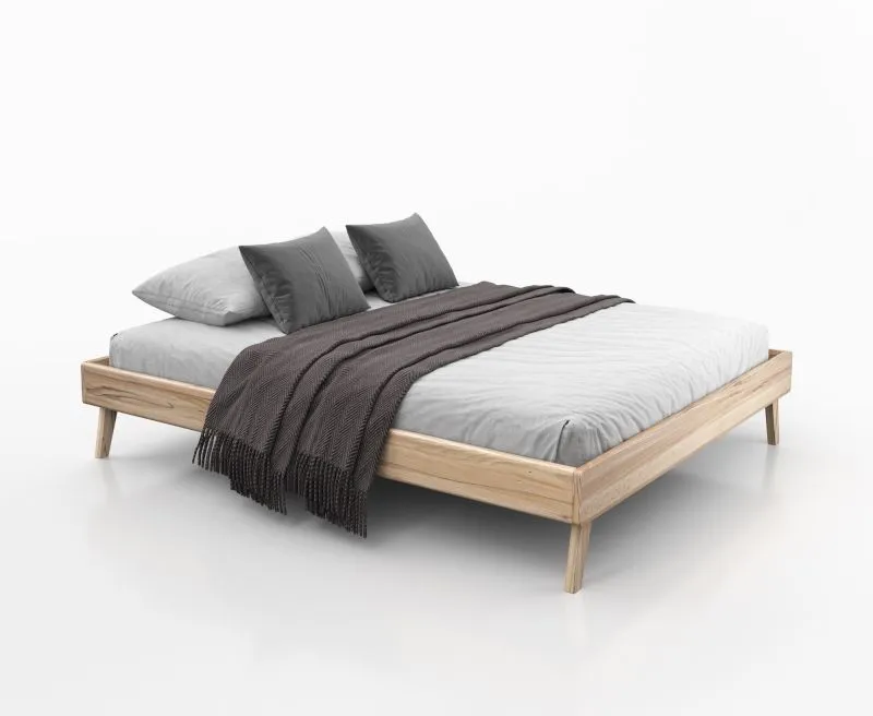 Doppelbett / Gästebett Engordany 11 | Buche Vollholz massiv | lackiert | Liegefläche: 180 x 200 cm | schlichtes Design | Farbe: Buche | hochwertige Verarbeitung