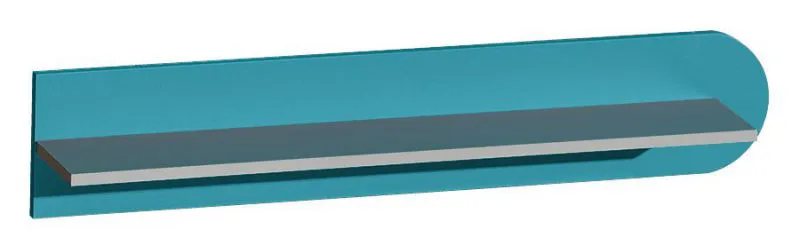 Jugendzimmer - Hängeregal / Wandregal Klemens 11, Farbe: Blau / Grau - Abmessungen: 19 x 100 x 17 cm (H x B x T)