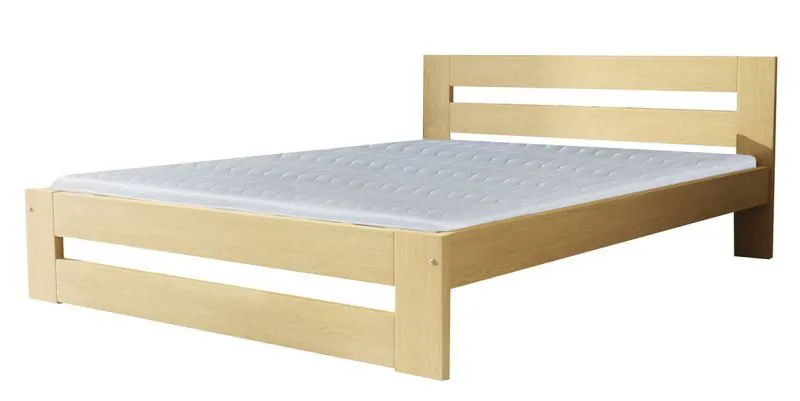 Doppelbett / Gästebett 37 inkl. Lattenrost, Farbe: Natur, massiv - 180 x 200 cm (B x L)