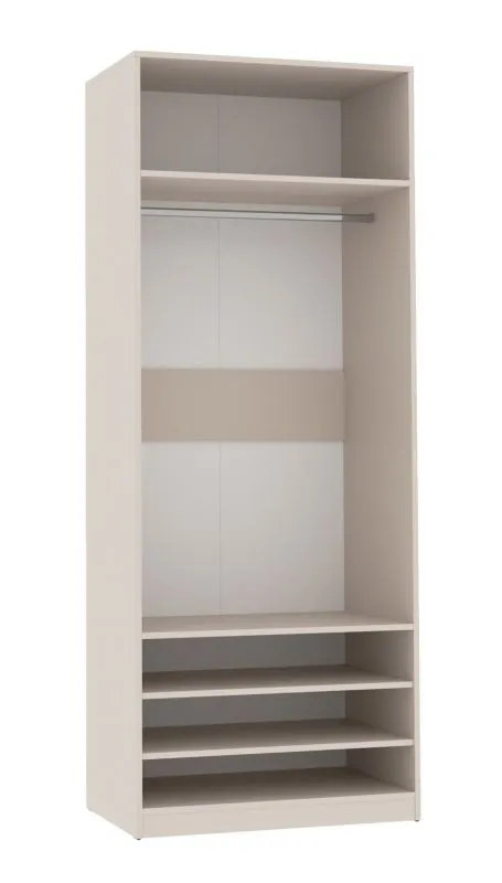 Offener Kleiderschrank | Cabecao 03 | 206 x 80 x 51 cm | Kaschmir | 1 Kleiderstange | 4 Fächer | schlichtes Design | reichlich Stauraum | eckig
