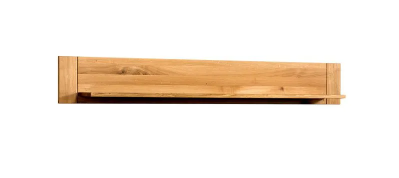 Schlichtes Hängeregal / Wandregal Balsa 13, einfaches Design, geölt und gewachst, Natur, Eiche teilmassiv, 25 x 175 x 27 cm, mit gebürsteter Oberfläche